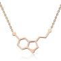 Altitude Boutique Simple Happiness Serotonin Molecule Necklace, Serotonin Neurotransmitter Necklace, Science Jewelry for Science Lovers (Silver, Gold, Rose Gold)