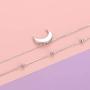 Layered Choker Necklace S925 Sterling Silver Star Full Moon Pendant Disc Jewelry Adjustable Lariat Necklaces for Women Girls Birthday Gifts