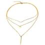 Ximi Jewelry Stainless Steel Triple-layered Vertical Bar Pendant Necklace for Women Girl,3 Tier Long Chain