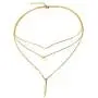 Ximi Jewelry Stainless Steel Triple-layered Vertical Bar Pendant Necklace for Women Girl,3 Tier Long Chain
