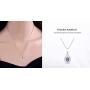 Natural Amethyst Pendant Necklace Sterling Silver Halo Cluster with 18 Inches Chain