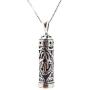 925 Sterling Silver Traveler’s Prayer Mezuzah Pendant & Prayer Box Charm Pendant on 19.5” Box Chain Necklace - Ideal Men & Women Protection Jewelry Gift