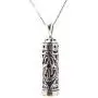 925 Sterling Silver Traveler’s Prayer Mezuzah Pendant & Prayer Box Charm Pendant on 19.5” Box Chain Necklace - Ideal Men & Women Protection Jewelry Gift
