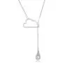 Beaux Bijoux Sterling Silver Italian High Polish Cloud w/Hanging Raindrop 16+2'' Lariat Necklace