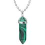 6 Facet Natural Prism Stone Rose Quartz Pendant Necklace Adjustable Hexagonal Crystal Pointed Wire Wrapped Healing Necklace for Men Women Girl Boy Geometric Jewelry Gift 6-7Pcs