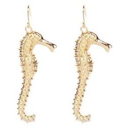 BELUCKIN Nautical Alloy Seahorse Dangle Earrings Women Animal Jewelry