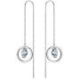 AOBOCO Sterling Silver Planet Galaxy Dangle Drop Earrings, Hypoallergenic Threader Earrings, Simulated Aquamarine Birthstone Crystal from Austria, Anniversary Birthday Jewelry Gifts for Women(Blue)
