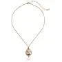 1928 Jewelry Gold-Tone Pink Crystal and Pink Porcelain Rose Adjustable Pendant Necklace, 16'' 1928 Jewelry Gold-Tone Pink Crystal and Pink Porcelain Rose Adjustable Pendant Necklace, 16''
