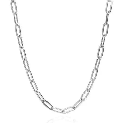 Paperclip Chain Necklace Sterling Silver, Paperclip Necklace for Women, Fashion Necklaces for Women, 925 Rhodium Oval Chain Link Necklace, 2.5MM - 5.5MM, Made In Italy, Next Level Jewelry