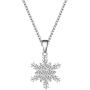 XIAOLI 2Pcs Crystal Zircon Snowflake Stainless Steel Pendant Necklace Set Women Girls Jewelry
