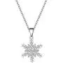 XIAOLI 2Pcs Crystal Zircon Snowflake Stainless Steel Pendant Necklace Set Women Girls Jewelry