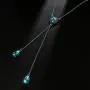 Harosy Crystal Y Pendant Necklace Silver Long Lariat Necklaces Rhinestone Drop Necklace Chain Jewelry for Women and Girls