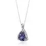 Simulated Alexandrite Pendant Necklace Sterling Silver Pear Shape 2.50 Carats Simulated Alexandrite Pendant Necklace Sterling Silver Pear Shape 2.50 Carats