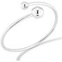 Miabella 925 Sterling Silver Italian Flexible Open Bypass Bead Ball Cuff Bangle Bracelet for Women 6.75-7, 7.25-7.5, 7.75-8 Inch Jewelry Made in Italy