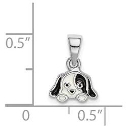 925 Sterling Silver Rhodium plated for boys or girls Enameled Puppy Pendant Necklace