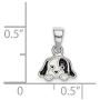 925 Sterling Silver Rhodium plated for boys or girls Enameled Puppy Pendant Necklace