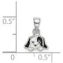 925 Sterling Silver Rhodium plated for boys or girls Enameled Puppy Pendant Necklace 925 Sterling Silver Rhodium plated for boys or girls Enameled Puppy Pendant Necklace