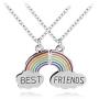 Best Friend Necklace for 2, AILUOR Rainbow Cloud Stitching Best Friends Pendant Necklace BFF Teen Forever Friendship Birthday Gifts for Women Girls Teens