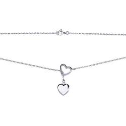 Heart Necklace, Dainty Necklace For Women, Heart Shaped Necklace For Girls, Rhodium Pendant Necklace For Women