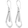 Pepe Dominguez 925 Sterling Silver Long Drop on Hammered Swing Dangle Earrings
