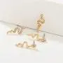 3 Pairs Snake Earrings Set Animal Snake Stud Dangle Earrings Serpent Wave Gold Silver Crystal Drop Earrings Vintage Cobra Huggie Hoop Earrings for Women Girls Punk Gothic Ear Jewelry