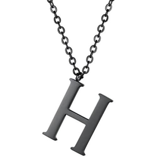 PROSTEEL Stainless Steel/Sterling Silver Initial Name Necklace, A to Z Initial Letter Personalized Necklaces for Men Women, Gold/Silver/Black Tone, 16''/20'' Adjustable, Come Gift Box