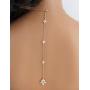 Sterling Silver Back Drop Wedding Necklace, 14k Gold Plated S925 Bridal Necklace Body Chain Jewelry