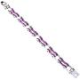 Qiaonitu Jewelry 10mm Unisex Stainless Steel Motorcycle Biker Bike Chain Link Bracelets with Crystal Rhinestones 6.88-8.46 inch