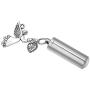 HooAMI Angel Wing Charm & Cylinder Memorial Urn Necklace Stainless Steel Cremation Jewelry