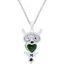 AFFY Multi Stone Owl Pendant Necklace in 14K Gold Over Sterling Silver