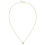 PAVOI 14K Gold Plated Post Faux Diamond Round Solitaire Pendant Halo Necklace | Gold Necklace for Women | Slider Adjustable