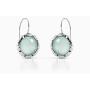 Joolala Aqua Blue Chalcedony Dangling Silver Earrings – 925 Silver Hanging Earrings for Women – Premium Quality and Sturdy – Elegant, Modern Design – Ideal for Office, Special Occasions