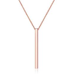 ChicSilver Customizable Vertical Bar Pendant Necklace 925 Sterling Silver Y Necklace Simple Fashion Jewelry Gifts for Women(with Gift Box)