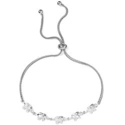 Shop LC Delivering Joy 925 Sterling Silver Elephant Strand Charm Bolo Bracelet Cuff Bangle Adjustable Diamond April Birthstone Accent Stainless Steel Family Love Fashion Jewelry Birthday