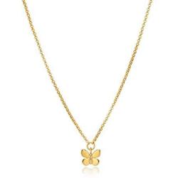 Molly B London 18ct Gold Plated Vermeil & White Topaz Butterfly Necklace for Teen Girl Birthday Gift or Bridesmaid Jewelry