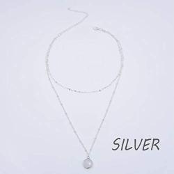 Hermashy Boho Layered Tiny Opal Drop Necklace Silver Party Beaded Chain Lariat Necklaces Choker Jewelry Gift for Women and Girls (Silver)
