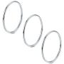 NOKMIT 3Pcs 1mm Stainless Steel Stackable Rings for Women Band Rings Knuckle Finger Stackinig Ring Silver/Rose/Gold Plain Dome Comfort Fit Size 5 to 10