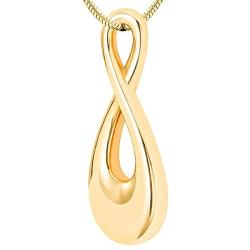 LYFML Cremation Jewelry Urn Necklace for Ashes, Infinity Shape Memorial Locket Pendant Made of Titanium Steel Come with Filling Kit, Support for Customization