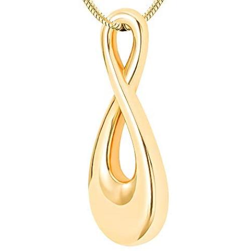 LYFML Cremation Jewelry Urn Necklace for Ashes, Infinity Shape Memorial Locket Pendant Made of Titanium Steel Come with Filling Kit, Support for Customization
