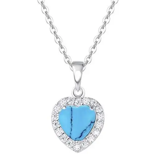 Christmas Gifts for Women Turquoise Necklace Sterling Silver Created Blue Turquoise Pendant December Birthstone Jewelry Gifts for Girls Wife Mom Grandma Her Yourself, 16+2 Inches Extender Christmas Gifts for Women Turquoise Necklace Sterling Silver Created Blue Turquoise Pendant December Birthstone Jewelry Gifts for Girls Wife Mom Grandma Her Yourself, 16+2 Inches Extender