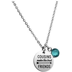 Meibai Cousins Make The Best Friends Pendant Necklace with Birthstone Cousins Necklace Best Friends Necklace Family Reunion Gift