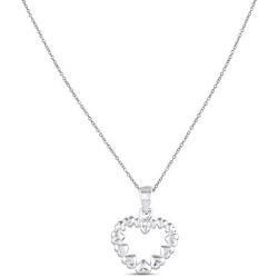Charmsy Sterling Silver Jewelry Heart Link Pendant with Chain for Teens Girl