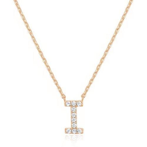 PAVOI 14K Yellow Gold Plated Cubic Zirconia Initial Necklace | Letter Necklaces for Women