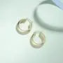 FANCIME Half Open Hoop Stud Earrings Triple Thin/Thick Tube High Polished Hoop Earrings 14K Yellow/White Gold Plated Fashion Statement Jewelry Gift for Women Teens Girls Mom