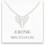 Happy Kisses Origami Elephant Necklace – Geometric Elephant Pendant – Message Card - Kids & Women