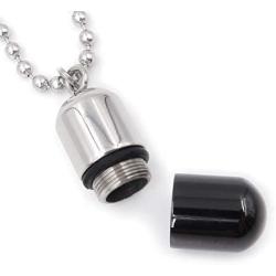 Steelmeup Stainless Steel Openable Pill Capsule Pendant Necklace Silver Rose Gold Black
