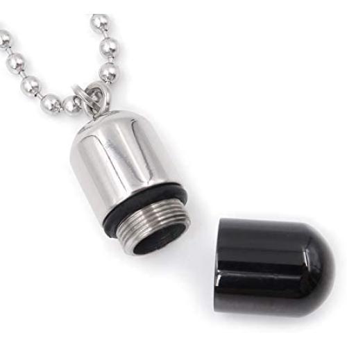 Steelmeup Stainless Steel Openable Pill Capsule Pendant Necklace Silver Rose Gold Black