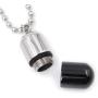 Steelmeup Stainless Steel Openable Pill Capsule Pendant Necklace Silver Rose Gold Black