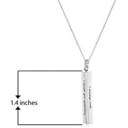 Rhodium Plated 925 Sterling Silver ''I Loved You Yesterday, I Love You Still, I Always Have, I Always Will'' Bar Pendant Necklace With 18'' Cable Chain
