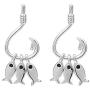 Sterling Silver Fish Hook Earrings for Women Girls Kids S925 Dangle Stud Tiny Cute 3 Fishes Fishing Tassel Drop Hypoallergenic Micro Black CZ Eye Dainty Personalized Funny Jewelry Birthday Gifts